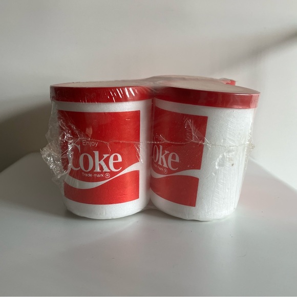 Vintage Coca-Cola Coke Foam Styrofoam Koozie Set of 6 Southwest Foam Molding Inc - Picture 2 of 8